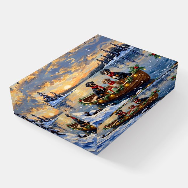 Treeing Walker Coonhound Christmas Boat Holiday Paperweight (Angled)