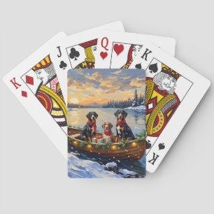 Treeing Walker Coonhound Christmas Boat Holiday Poker Cards