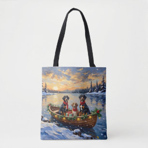 Treeing Walker Coonhound Christmas Boat Holiday Tote Bag