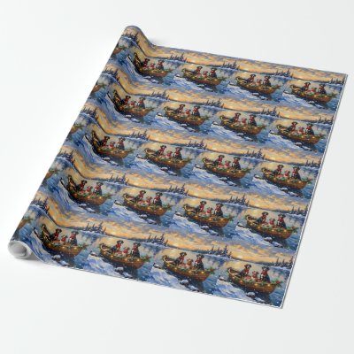 Treeing Walker Coonhound Christmas Boat Holiday Wrapping Paper