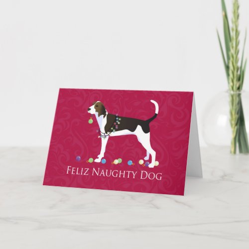 Treeing Walker Coonhound Christmas Holiday Card