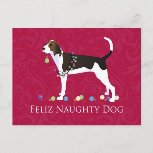 Treeing Walker Coonhound Christmas Holiday Postcard