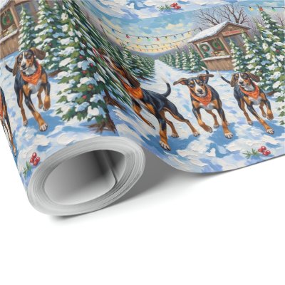 Treeing Walker Coonhound Christmas Tree Farm Wrapping Paper