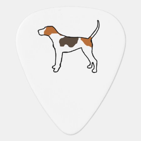 Treeing Walker Coonhound Color Silhouette Guitar Pick