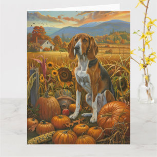 Treeing Walker Coonhound Dog Autumn Thanksgiving Card