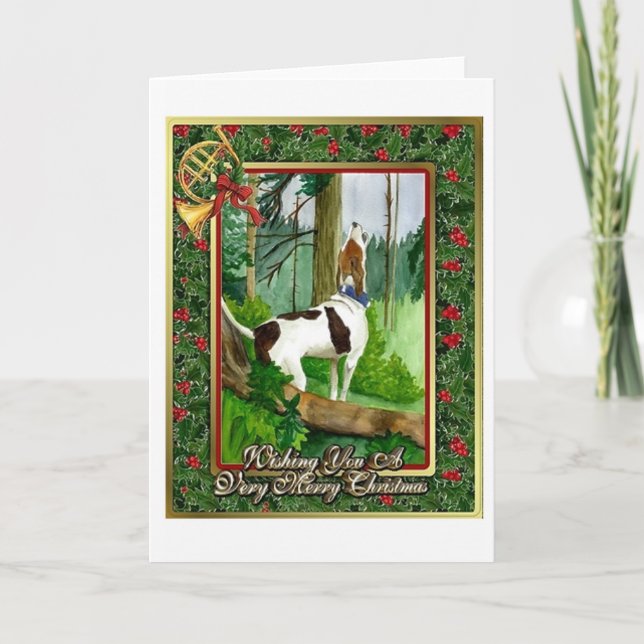 Treeing Walker Coonhound Dog Blank Christmas Card (Front)