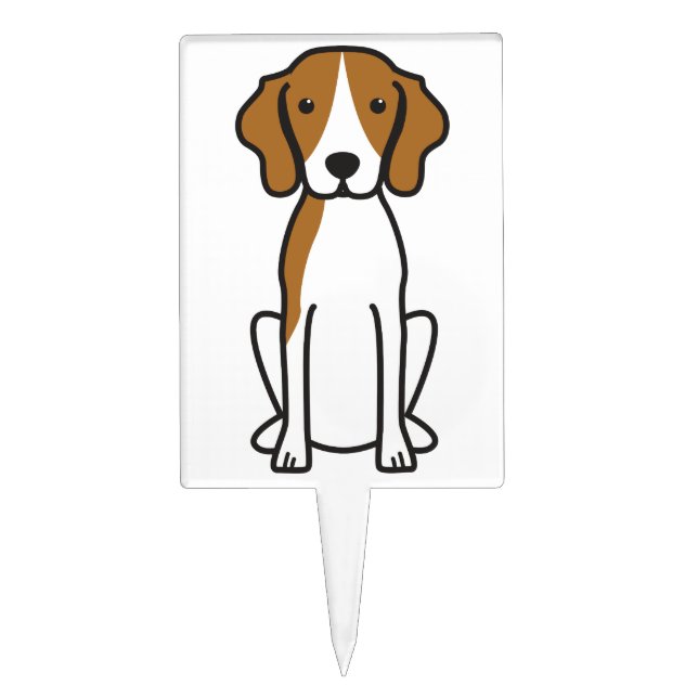 Treeing Walker Coonhound Dog Cartoon Cake Topper (Front)