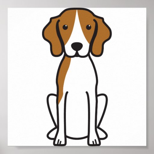 Treeing Walker Coonhound Dog Cartoon Poster | Zazzle