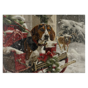 Treeing Walker Coonhound Dog Christmas Festive Cutting Board