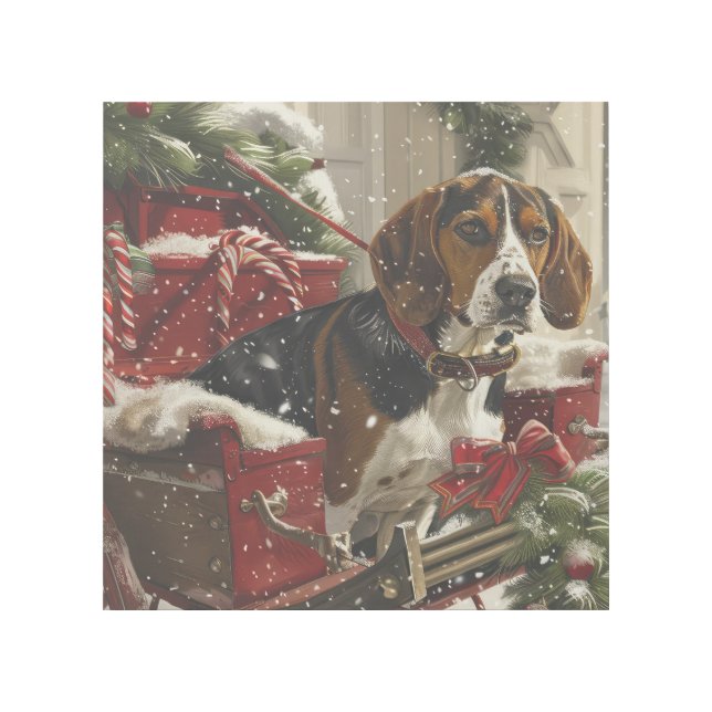 Treeing Walker Coonhound Dog Christmas Festive Gallery Wrap (Front)
