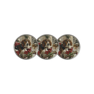 Treeing Walker Coonhound Dog Christmas Festive Golf Ball Marker
