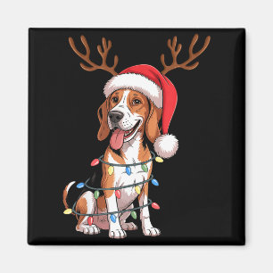 Treeing Walker Coonhound Dog Christmas Lights Sant Magnet