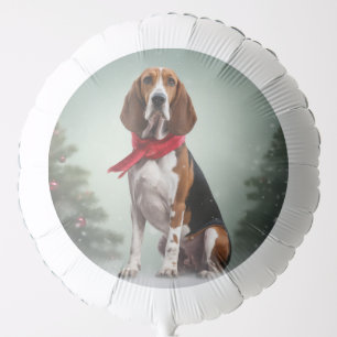 Treeing Walker Coonhound Dog in Snow Christmas Balloon