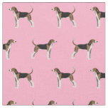 Treeing Walker Coonhound dog pink Fabric