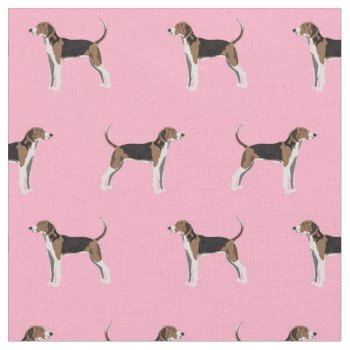 Treeing Walker Coonhound Dog Pink Fabric by FriendlyPets at Zazzle