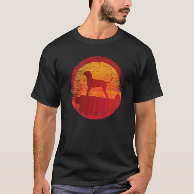 Treeing Walker Coonhound Dog Retro Sunset T-Shirt (Front)