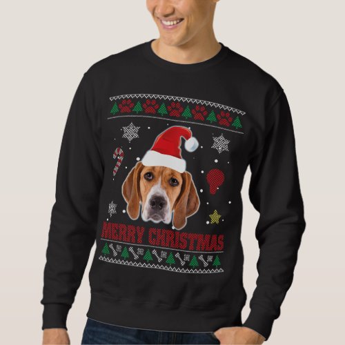 Treeing Walker Coonhound Dog Santa Ugly Costume Xm Sweatshirt