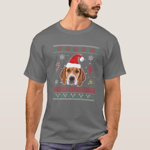 Treeing Walker Coonhound Dog Santa Ugly Costume Xm T_Shirt