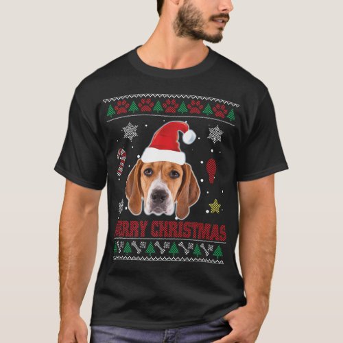 Treeing Walker Coonhound Dog Santa Ugly Costume Xm T_Shirt