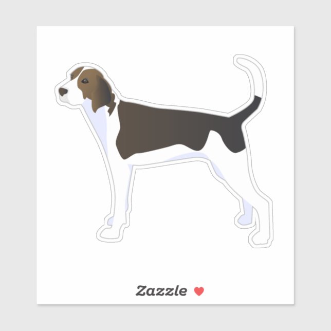 Treeing Walker Coonhound Dog Side View Silhouette Sticker (Sheet)