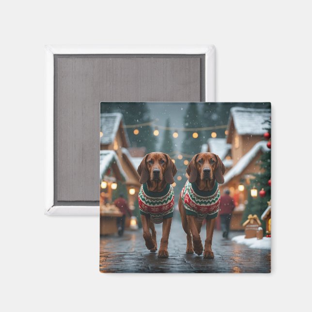Treeing Walker Coonhound Dogs Christmas Snow  Magnet (Front/Back)