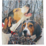 Treeing Walker Coonhound Dogs In Woods Shower Curtain at Zazzle