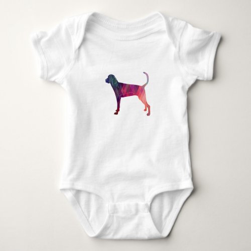 Treeing Walker Coonhound Geometric Silhouette Baby Bodysuit