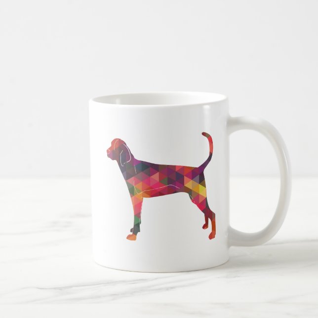 Treeing Walker Coonhound Geometric Silhouette Coffee Mug (Right)
