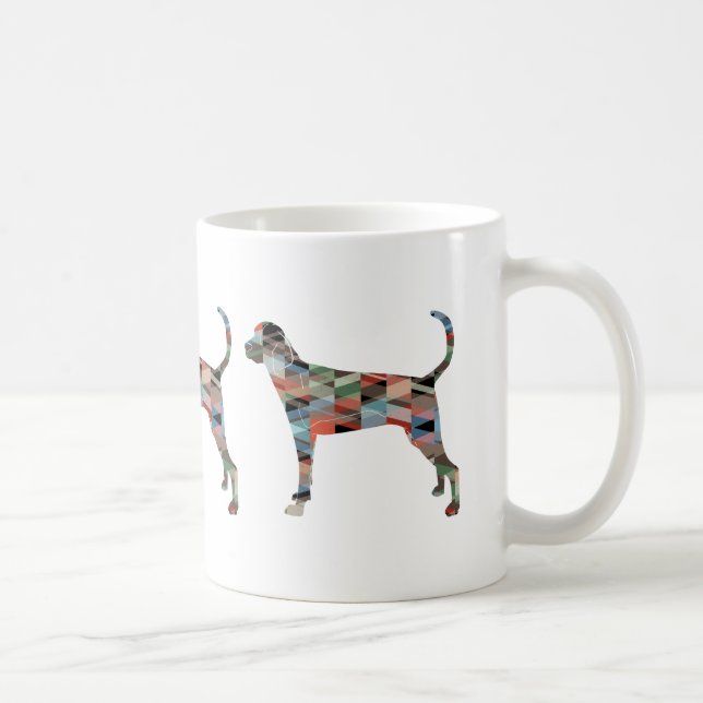 Treeing Walker Coonhound Geometric Silhouette Coffee Mug (Right)