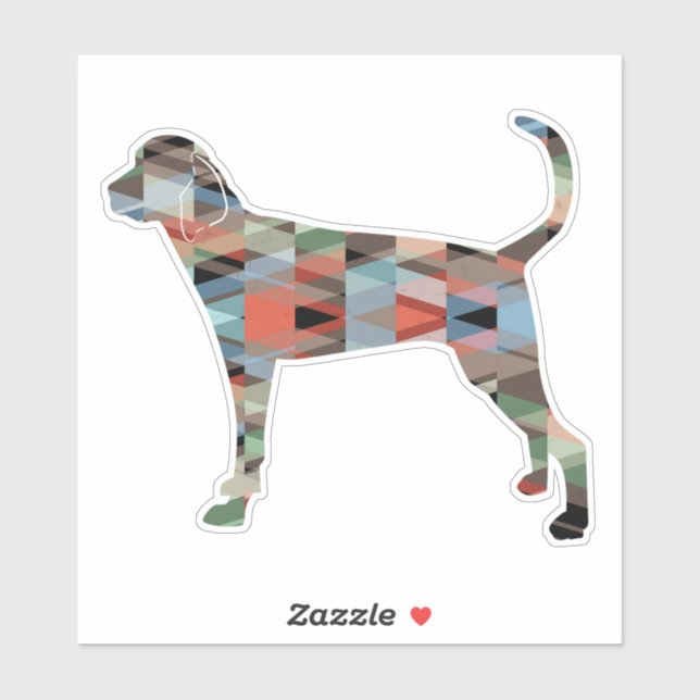 Treeing Walker Coonhound Geometric Silhouette Sticker (Sheet)