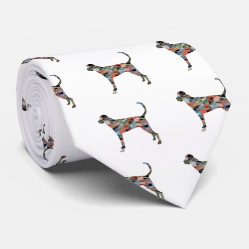 Treeing Walker Coonhound Geometric Silhouette Tie