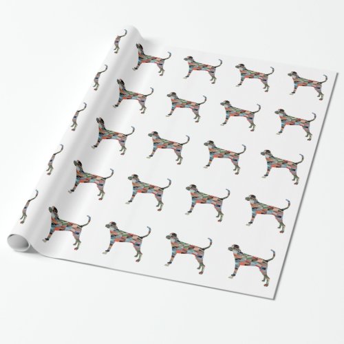 Treeing Walker Coonhound Geometric Silhouette Wrapping Paper