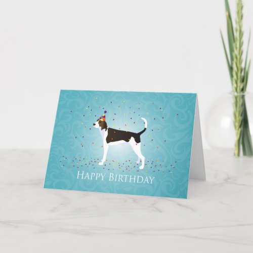 Treeing Walker Coonhound Happy Birthday Design Card