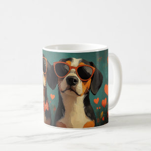 Treeing Walker Coonhound Heart Valentine's Day Coffee Mug