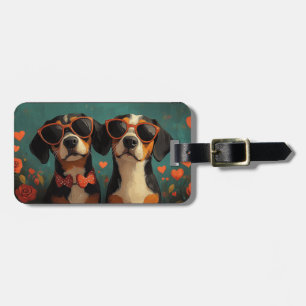 Treeing Walker Coonhound Heart Valentine's Day Luggage Tag