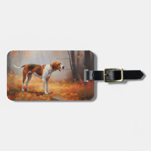 Treeing Walker Coonhound in Autumn Leaves Fall Luggage Tag