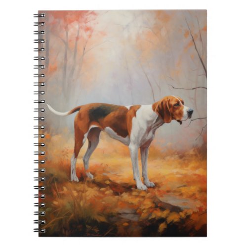 Treeing Walker Coonhound in Autumn Leaves Fall  Notebook