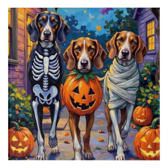 Treeing Walker Coonhound In Halloween Costumes Acrylic Print (Front)
