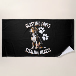 Treeing Walker Coonhound Lover Dog Owner Blasting Beach Towel