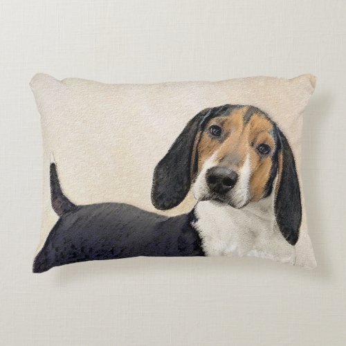 Treeing Walker Coonhound Painting _ Original Art Accent Pillow