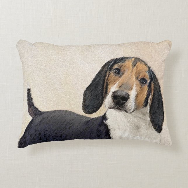 Treeing Walker Coonhound Painting - Original Art Accent Pillow (Front)