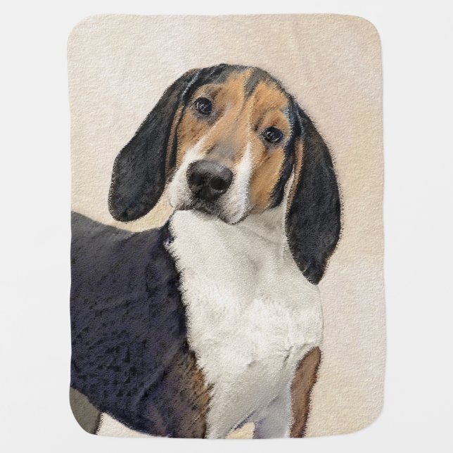 Treeing Walker Coonhound Painting - Original Art Baby Blanket (Front)
