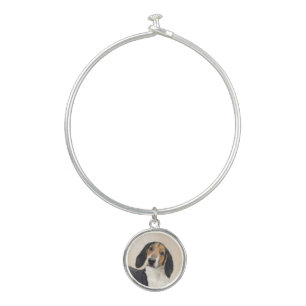 Treeing Walker Coonhound Painting - Original Art Bangle Bracelet