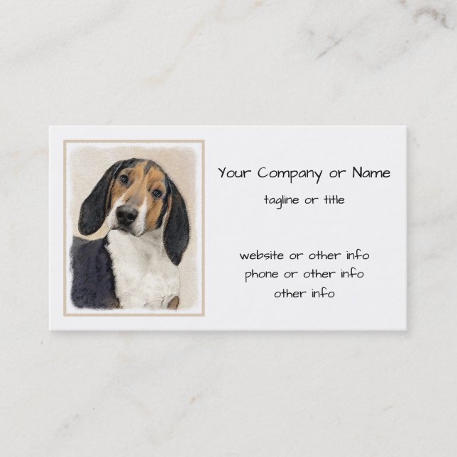 Treeing Walker Coonhound Painting - Original Art Business Card (Front)