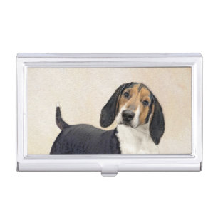 Treeing Walker Coonhound Painting - Original Art Business Card Case