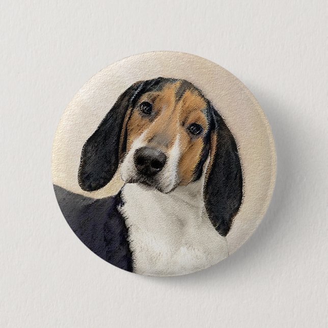 Treeing Walker Coonhound Painting - Original Art Button (Front)