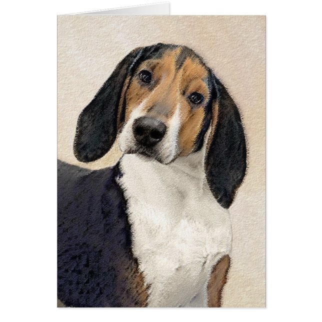 Treeing Walker Coonhound Painting - Original Art Cards (Front)