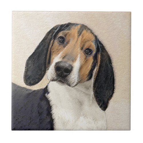 Treeing Walker Coonhound Painting _ Original Art Ceramic Tile