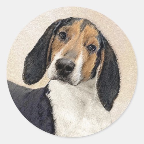 Treeing Walker Coonhound Painting _ Original Art Classic Round Sticker