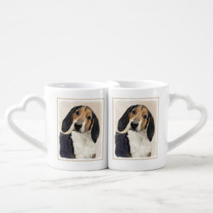 Treeing Walker Coonhound Painting - Original Art Coffee Mug Set